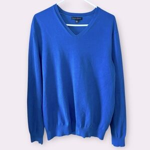 Banana Republic Men’s Silk Blend Blue Classic Lightweight V-neck Sweater Size L